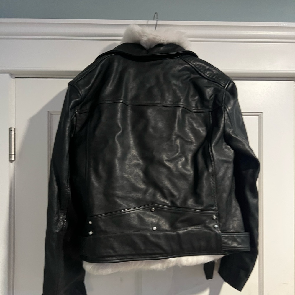 ALLSAINTS Luna 4 in 1 Shearling-Vest Leather Biker Jacket U.S. Sz. 12 - NWT - Picture 7 of 16
